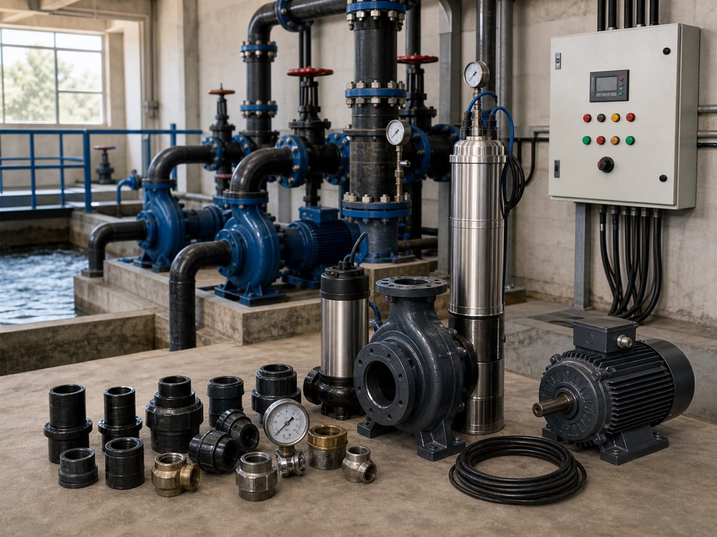 Pumps, Motors And Control Panels supply materials and equipment